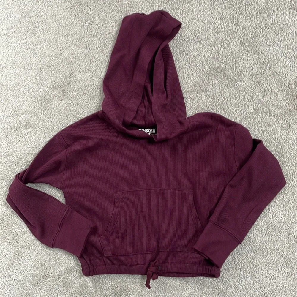 Girls 6/6X Maroon Crop Hoodie